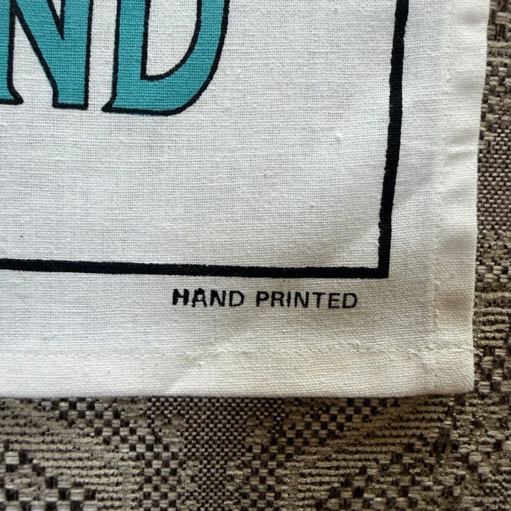 Vintage New Zealand Fruit Map‎ Tea Towel Parrs Products Hand Printed 21x30